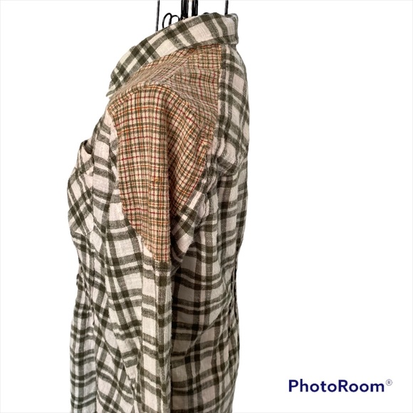 Free People Catch Up with Me Plaid Lightweight Flannel Button Down Shirt Size S - Picture 5 of 15